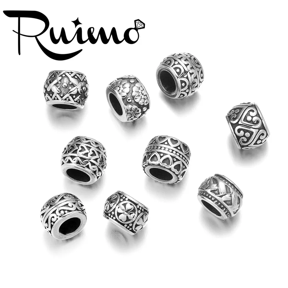 Бусины шармы из нержавеющей стали для браслета 5 мм|Бусины| |