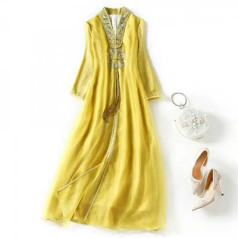 

Temperament young Chinese style Zen tea dress women's summer Zen dress