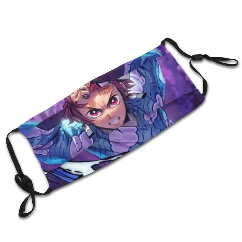 

Demon Slayer Tanjirou Mask with Filters Anti Dust Reusable Kimetsu No Yaiba Face Mask Protection Cover Respirator Mouth Muffle
