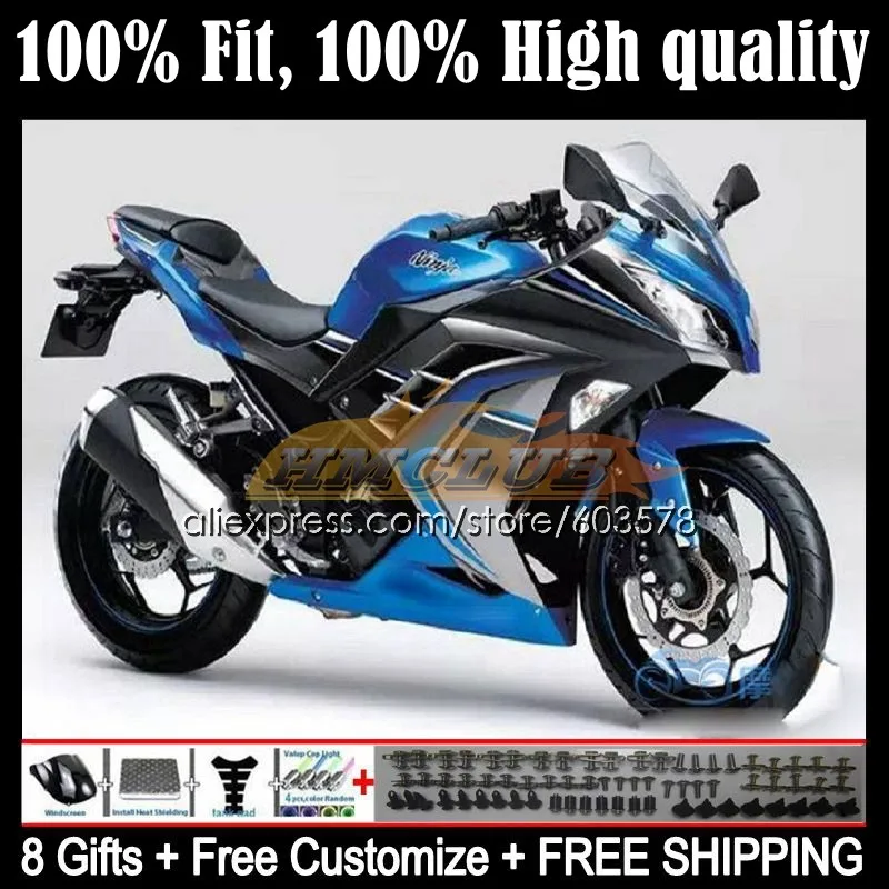 

Инъекция для KAWASAKI NINJA ZX 300R EX300 ZX-3R 68CL.32 ZX3R 13 14 15 16 ZX300R 2013 2014 2015 2016 2017 Обтекатели синего и серебристого цвета