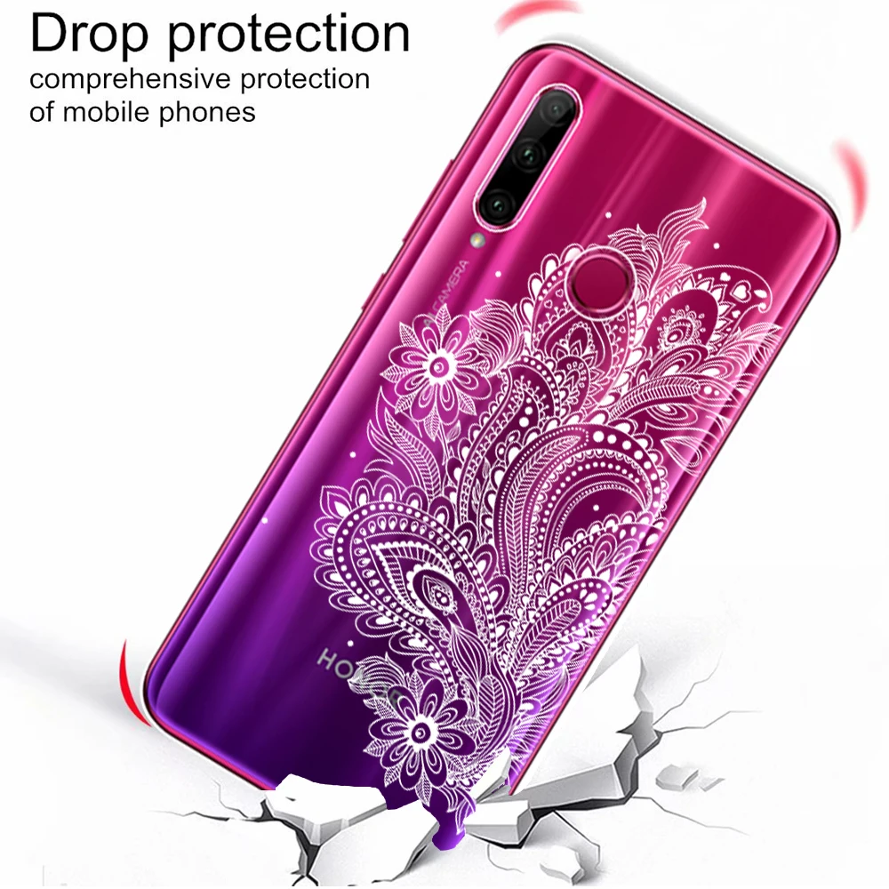 Белый пикантный силиконовый чехол с цветочным кружевом для Huawei Honor 30 10i 20i 9 9X 8X Mate 10