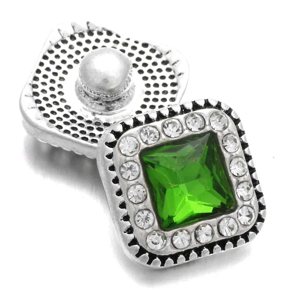 6 шт./лот ювелирные изделия квадратные кнопки со стразами подходят для 18 мм