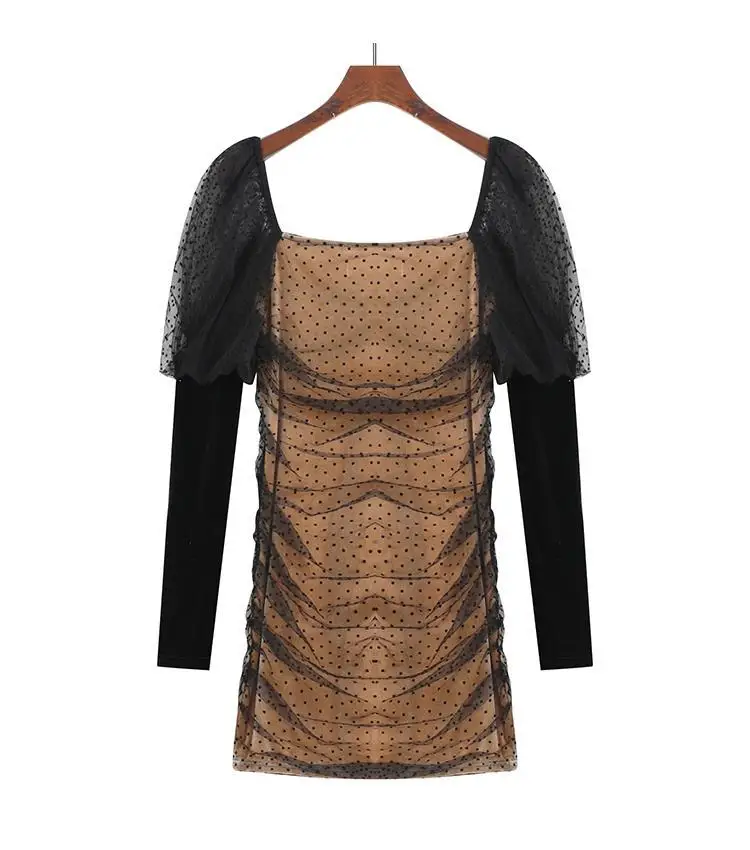 

Fashion Slim Small Dress Fall/winter New Bubble Sleeve Dress