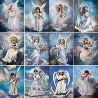 diamond painting white angel home decoration painting diy cross stitch character 5d mosaic picture art wall sticker