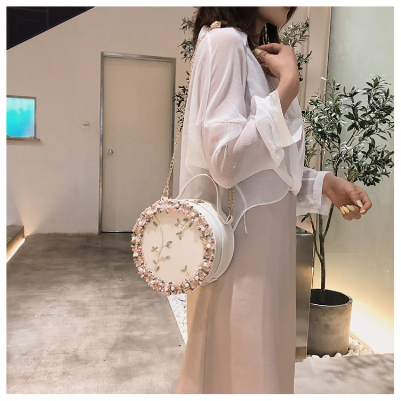 

Fashion handbags 2021 new fashion trends Korean lace small round bag shoulder diagonal handbag