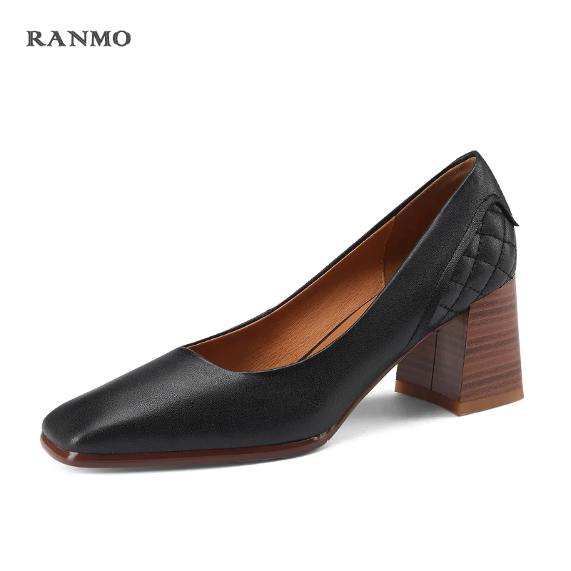 

Одежда высшего качества квадратный носок; Модельная женская обувь на каблуке 2021 весенние высокие ботинки на каблуках женская обувь из нату...