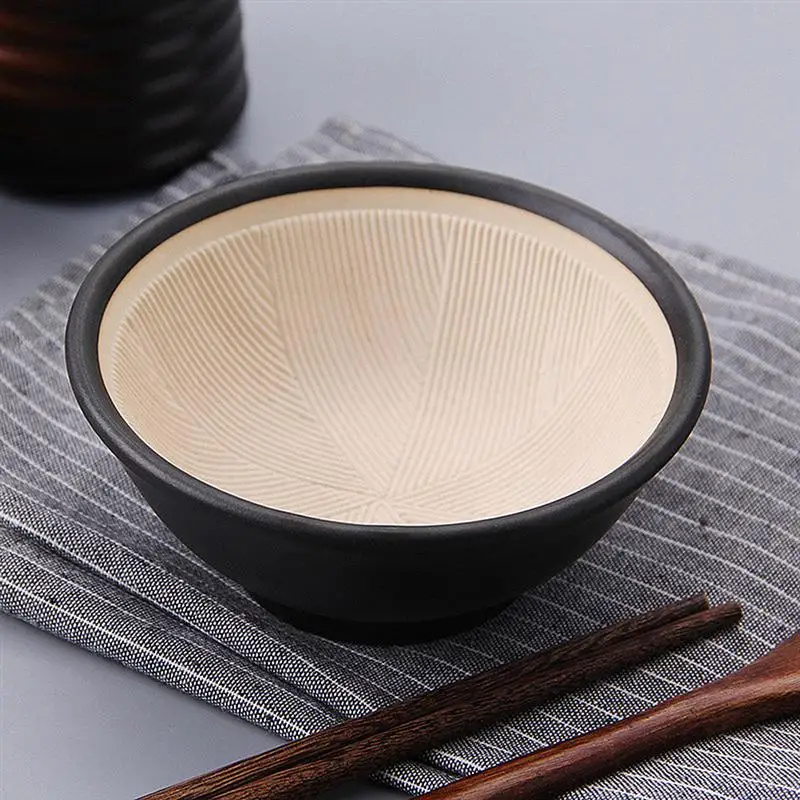 1pc mortaio in ceramica giapponese Suribachi ciotola in porcellana increspatura ciotola ciotola ciotola stoviglie per ristorante di casa Hotel