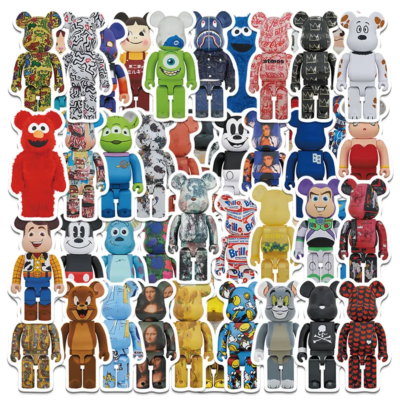 

50PCS bearbrick Stickers Motorcycle Travel Luggage Guitar Skateboard DIY Waterproof Joke Graffiti Sticker Decal