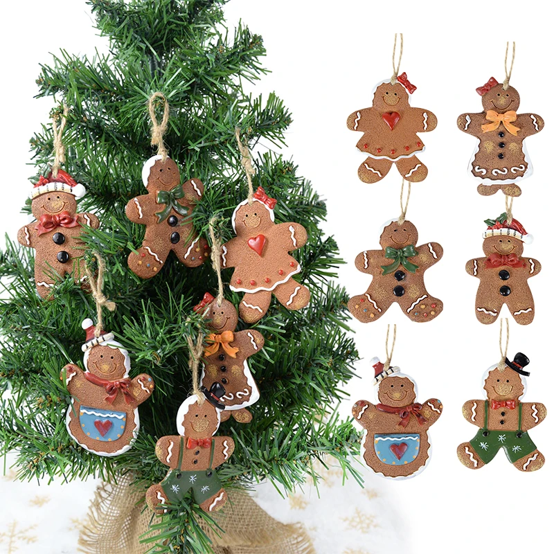 1Pc Mini Gingerbread Man Christmas Decorations for Home Ornaments Snowman Chrismas Tree Pendant Decoration New Year Noel Decor