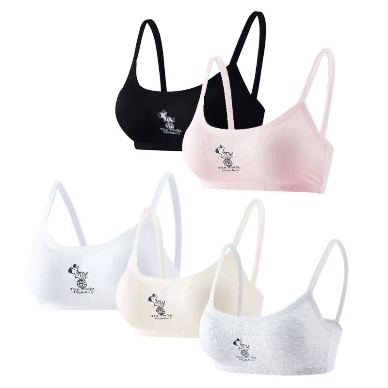 

9-18Y Girls Underwear Soft Cotton Bra for Kids Teenager Training Small Vest Underwear Puberty Clothing Wire Free