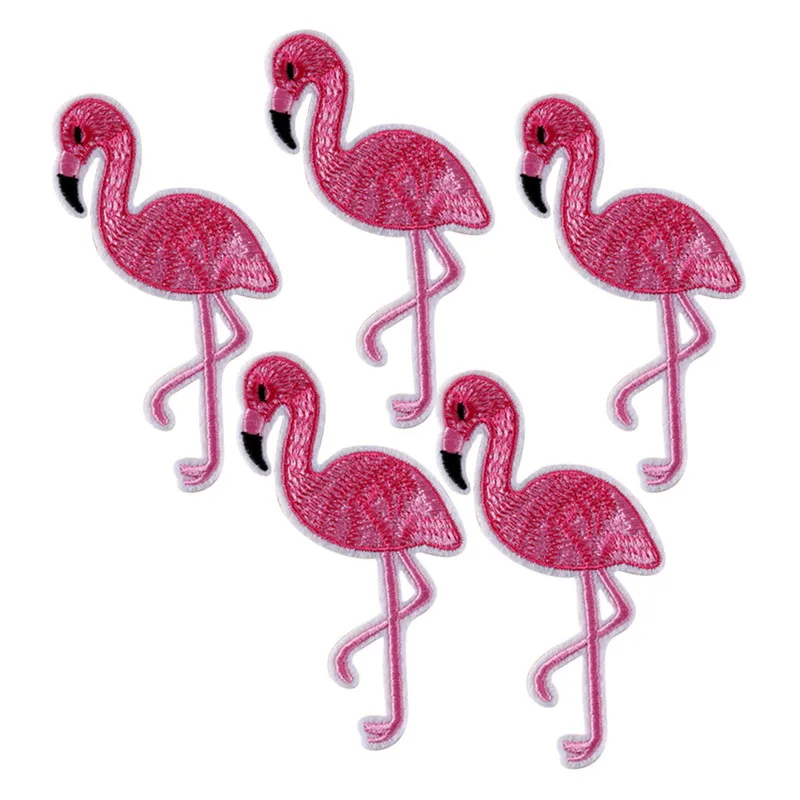

10 шт Kawaii розовый Фламинго вышитые нашивки для одежды значки железные на заплатках для одежды пришитые на сумку джинсы
