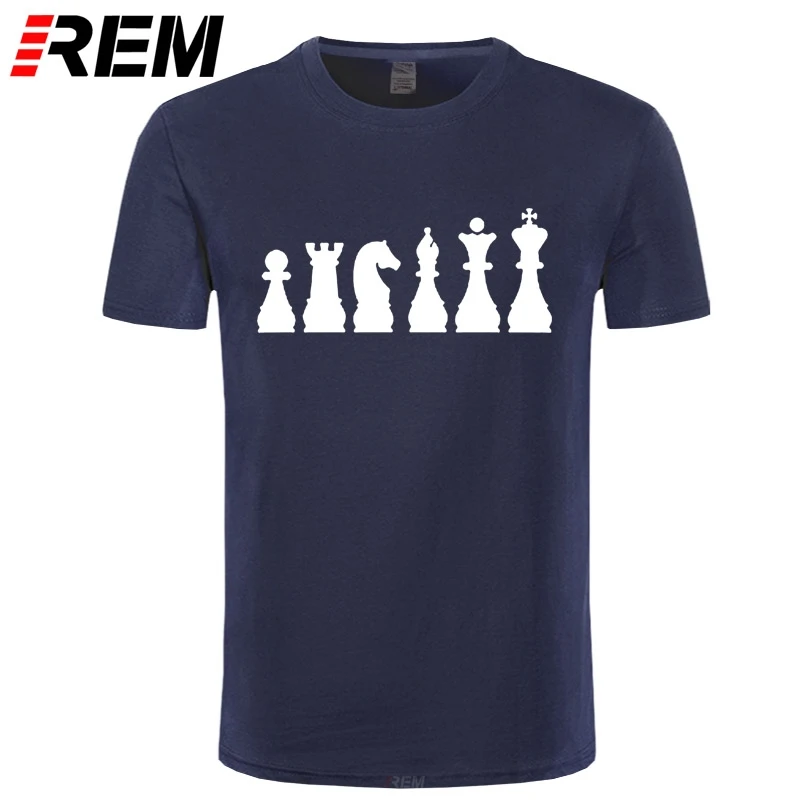 

REM Hot Sale Super Fashion Summer Style Unique T Shirts Short Sleeve Men Gift Evolution Chess Crew Neck Shirts