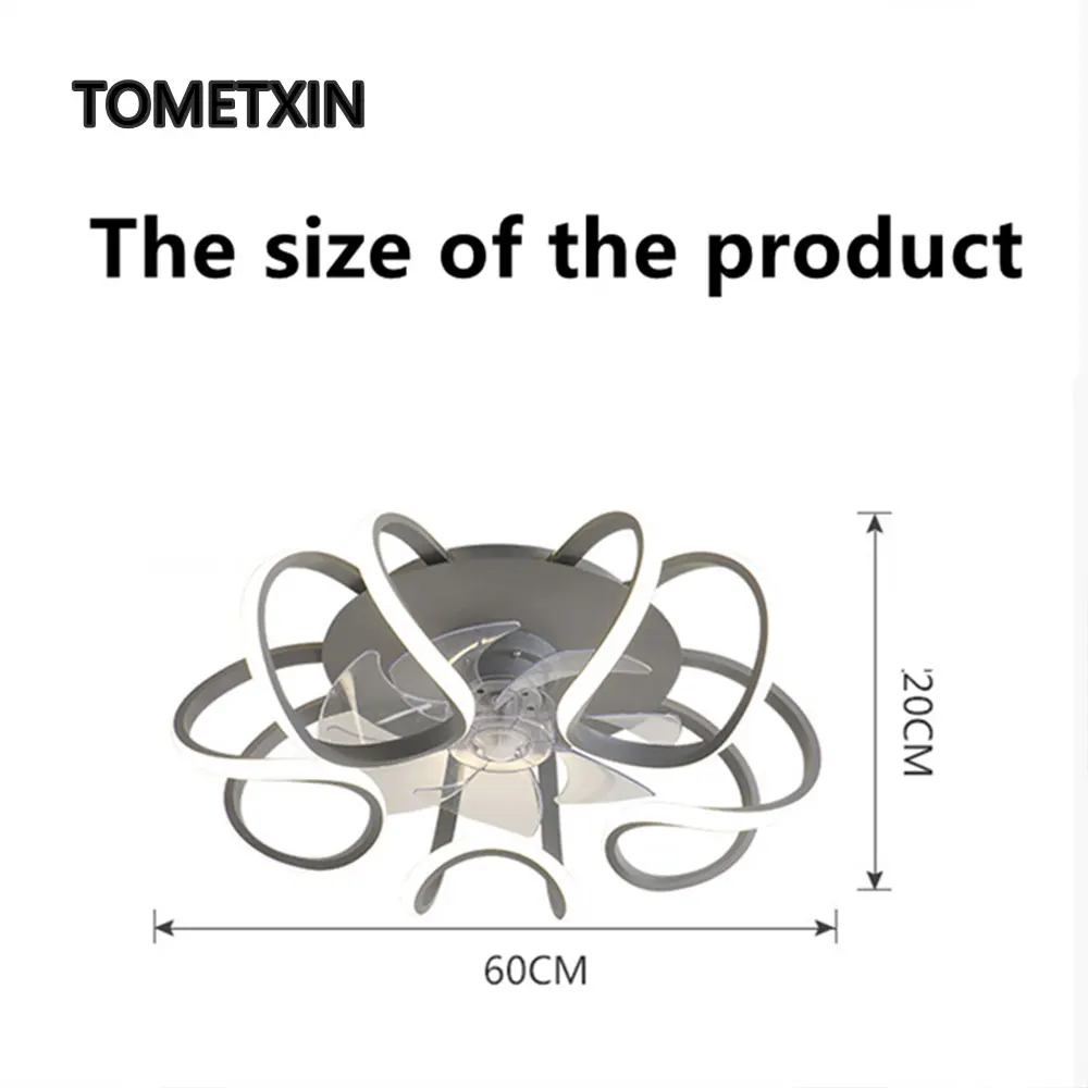 

flower 60cm smart app control ceiling fan with light and control lighting lamp decorative fans with lights