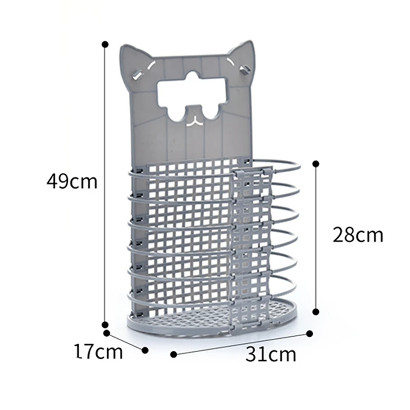 

1PC Plastic Foldable Home Laundry Basket Wall Mounted Bathroom Toilet Dirty Clothes Sundries Storage Basket Toy Organizer