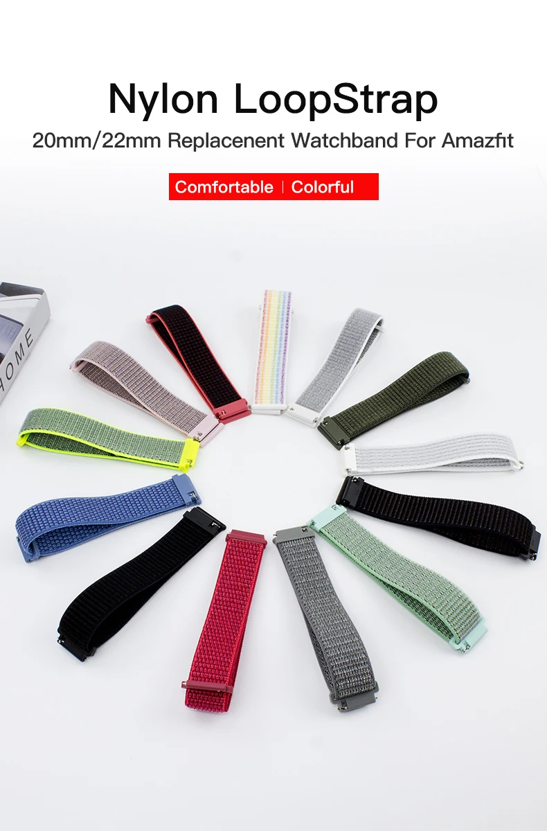 BAPICK 20/22 мм нейлон Спортивный ремешок для Xiaomi Amazfit Bip Gts Gtr Ремешок Браслет Для Xiaomi Huami Amazfit темп Stratos Gtr 42 47 мм ремешок