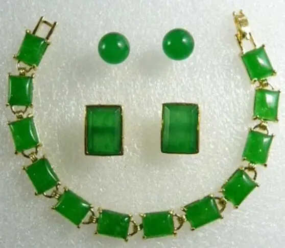 Набор ювелирных жемчужин модные женские серьги из натурального зеленого жадеита