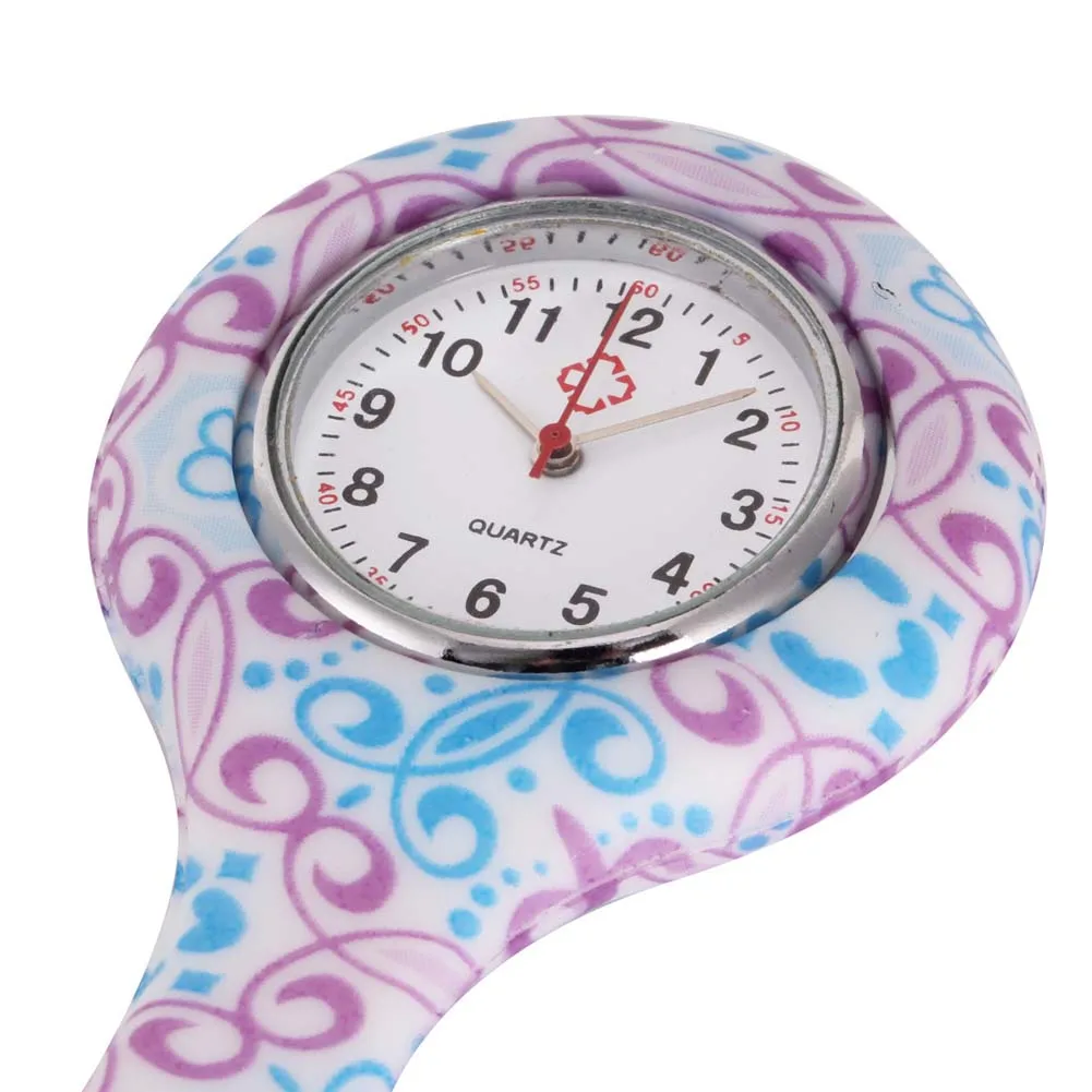 

Nurse Watches Printed Style Clip-on Fob Brooch Pendant Pocket Hanging Doctor Nurses Medical Quartz Watch SWD889