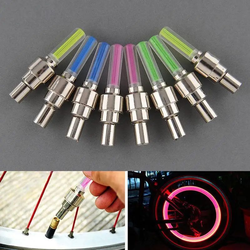 

2x Bike Light With No Battery Mountain Road Bike Bicycle Lights LEDS Tyre Tire Valve Caps Wheel Spokes LED Light BL0157 Lantern