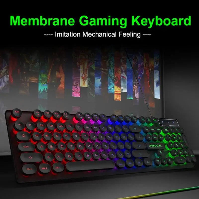 IMICE AK-800 USB Проводная Механическая ощущение 104 ключ RGB игровая клавиатура с подсветкой