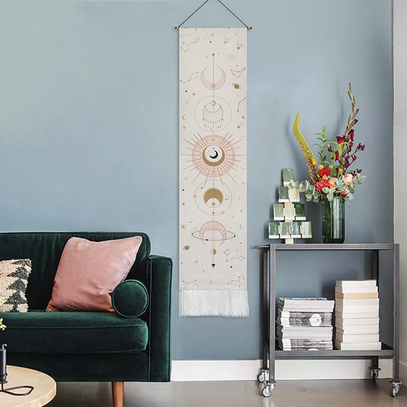 

Moon Tapestry Hanging Macrame Home Decor Boho Chic Lunar Eclipse Moon Phase Wall Hanging Tapestry Bedroom Living Room Decoration