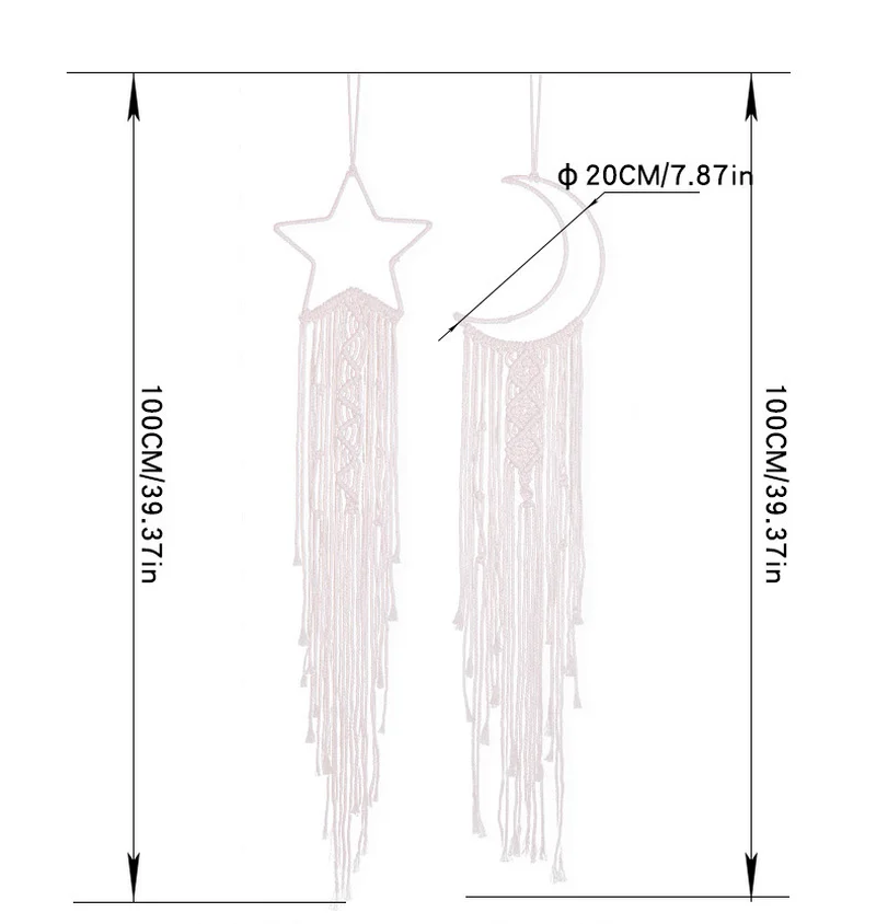 

Nordic Cotton Thread Dream Catcher Hand Woven Tassel Wall Hanging Tapestry Pendant Craft Living Room Bedroom Decoration Ornament