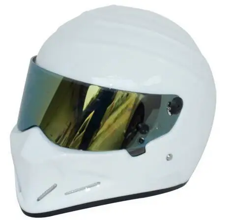 white-gold lens Абсолютно мотоциклетный шлем из углеродного волокна с полным лицом, шлем локомотив, персональный шлем для мотокросса, дорожный гоночный шлем, Capacete - Цвет: white-gold lens