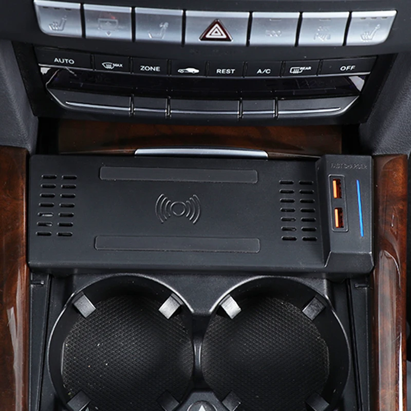 

15W Car wireless phone charger fast charger charging plate pad phone holder accessories for Mercedes Benz W212 E200 E300 E260
