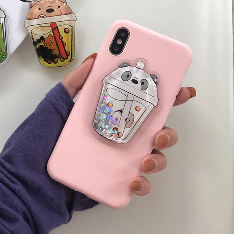 WhiteBear Pink Милый чехол с чашкой для напитков для Xiaomi Redmi 8A 8 7A 7 5A 6 Pro 5 Plus 4X3 Hongmi K20 Pro S2 Go милый мягкий чехол из ТПУ с медведем - Цвет: WhiteBear Pink
