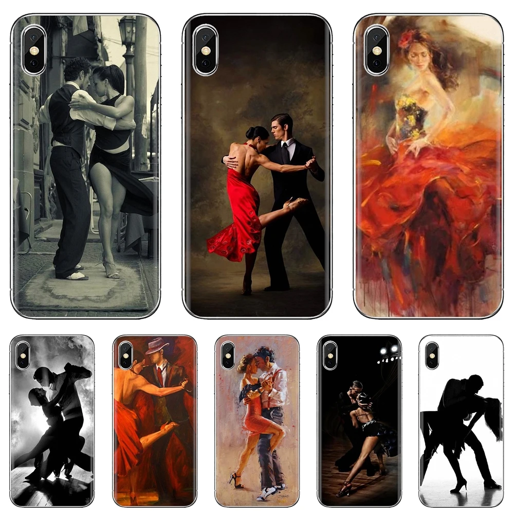 

Soft Cover For iPhone iPod Touch 11 12 Pro 4 4S 5 5S SE 5C 6 6S 7 8 X XR XS Plus Max 2020 Latin dance Tango European dance Art