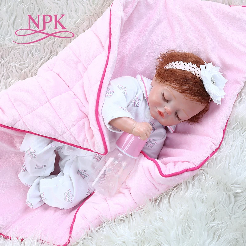 Кукла reborn baby girl 49 см с одеялом мягкая на ощупь утяжеленная кукла рождественский