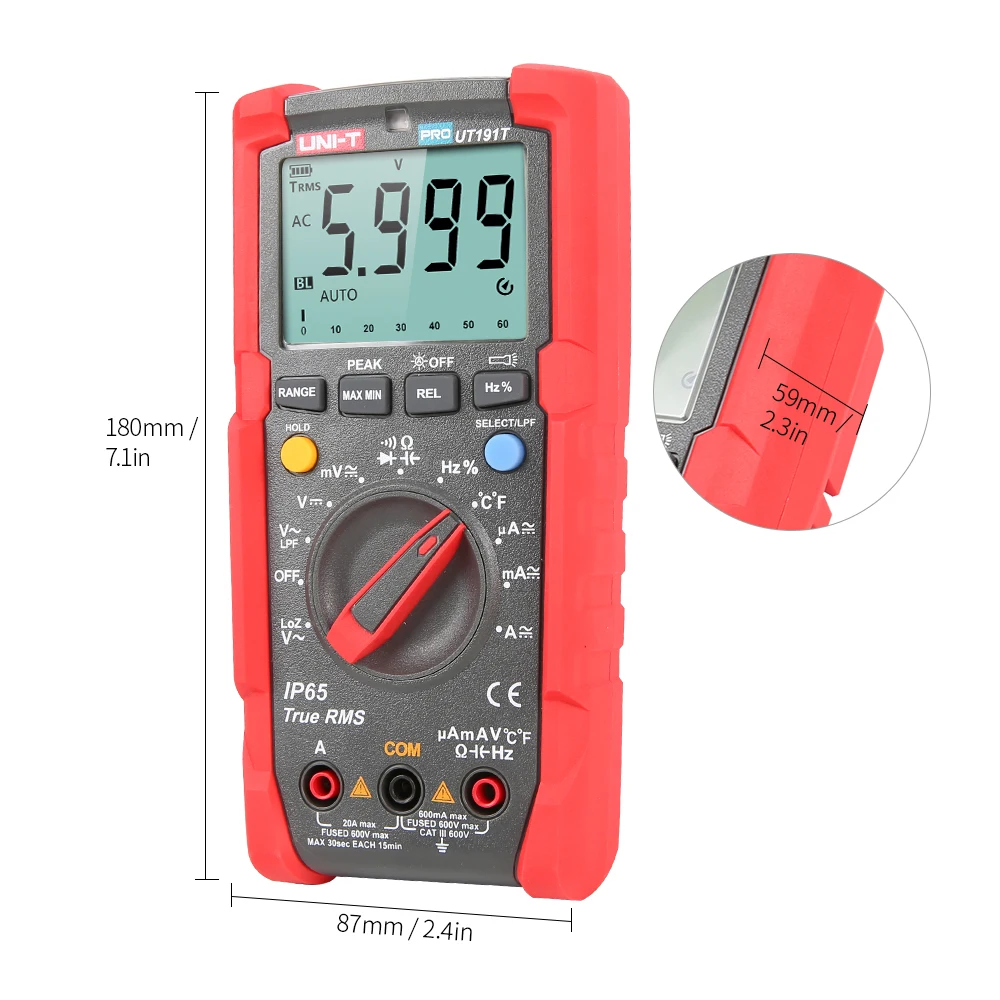 UNI T Цифровой мультиметр 6000 отсчетов Вольтметр Амперметр Авто Диапазон True RMS