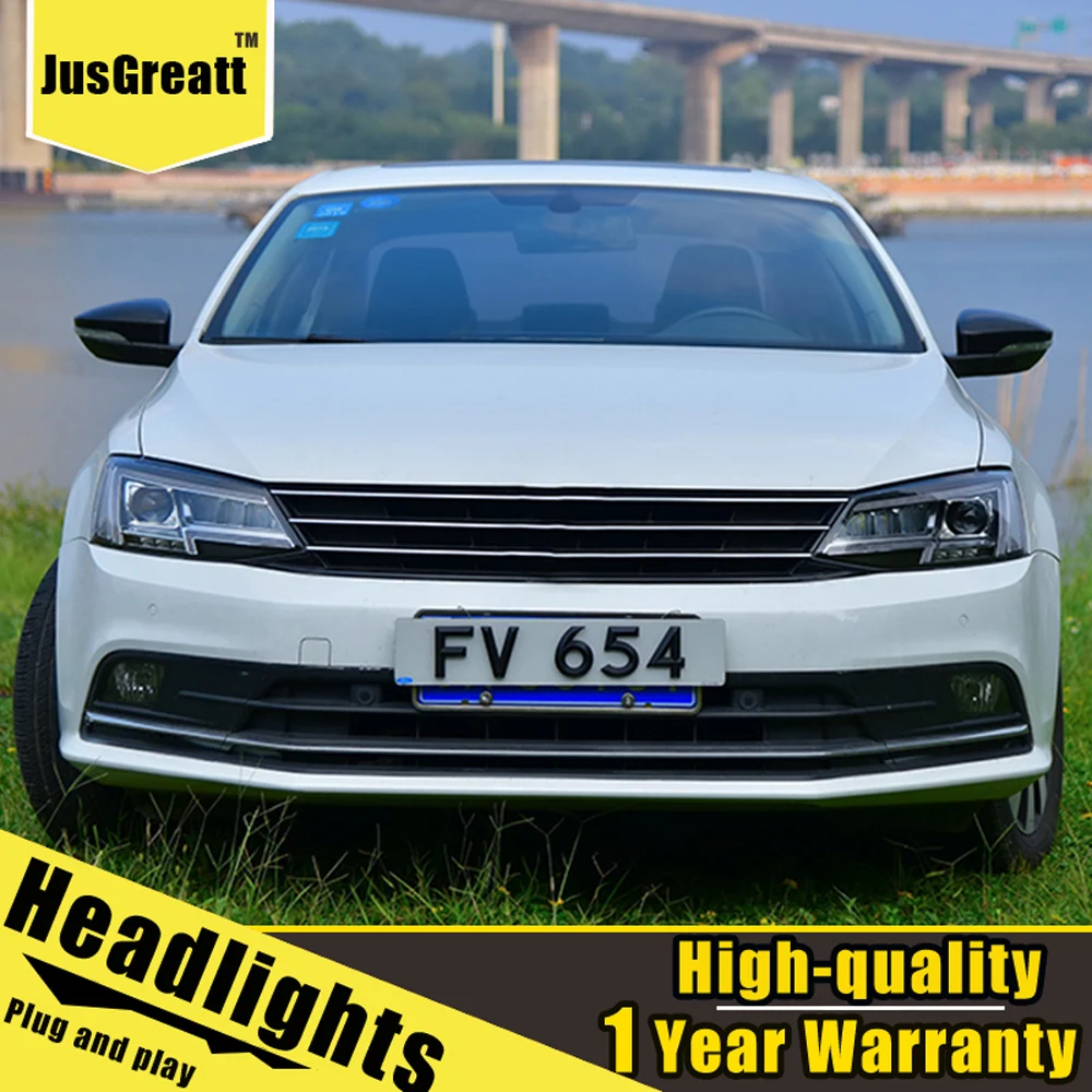 

A Pair For VW jetta Headlights 2012 -2018 jetta LED Head Lamps All LED light Source Daytime Running Lights Dynamic Turn