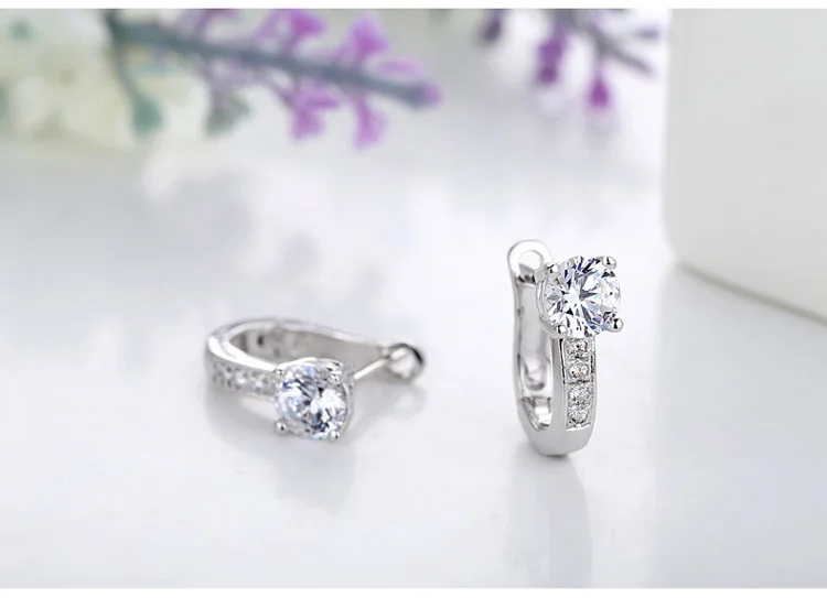 Женские серьги u образного типа с жемчугом и цирконием Серебристые пуговицами