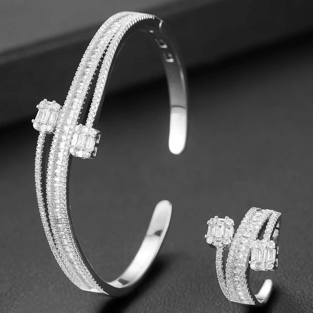 GODKI модный роскошный стек набор колец украшений для женщин Свадебные с