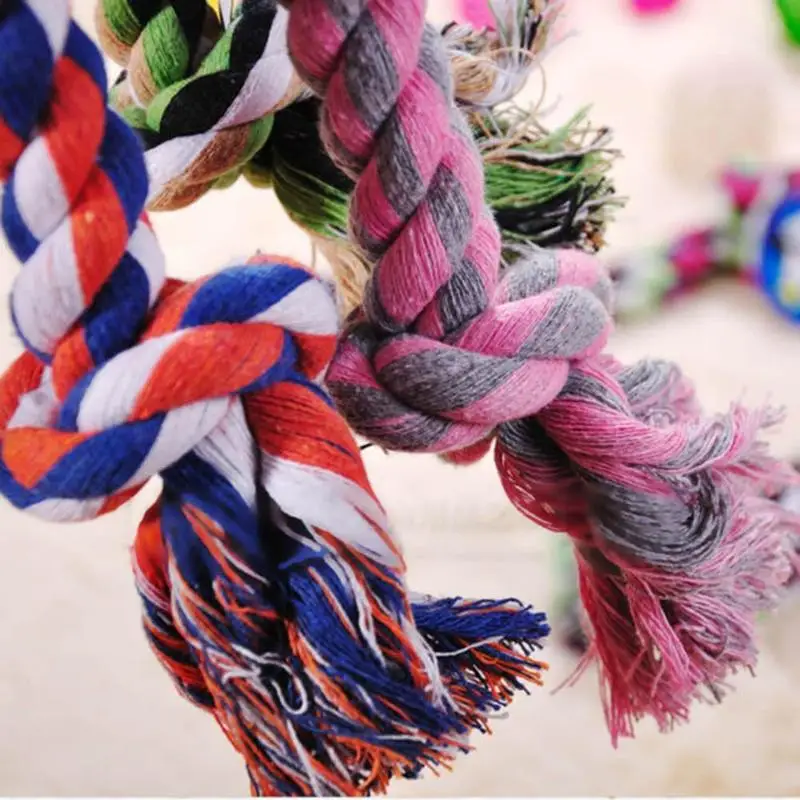 

Misterolina Pet Dog Cotton Knot Chew Toy Bone Design Toys Squeeze Training Shipping Animal Hot To Durable Free Interactive W2H7