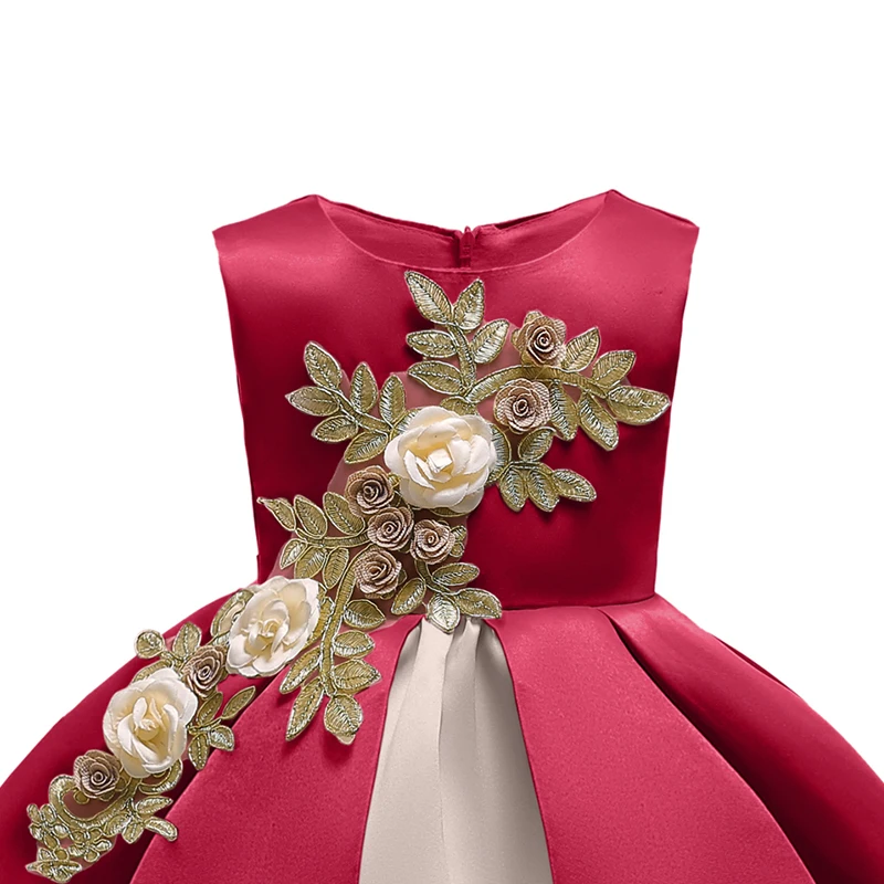 Новинка детская одежда платье принцессы для девочек без рукавов с вышивкой и