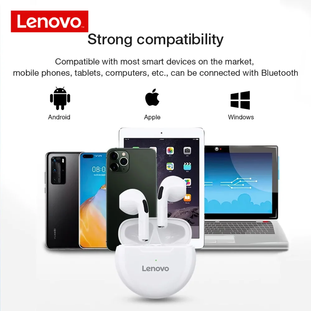 

Lenovo HT38 TWS Earphone Bluetooth Intelligent Noise Reduction Bass Stereo Waterproof Wireless Headphones Smart Touch HD Call