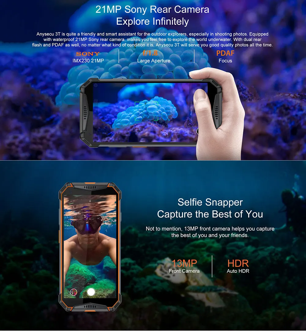 Чехол-накладка Ulefone 3T IP68 Водонепроницаемый NFC мобильный телефон Android 8,1 21MP helio P23 Octa Core 10300 мАч Zello PTT иди и болтай Walkie Talkie “иди и смартфона