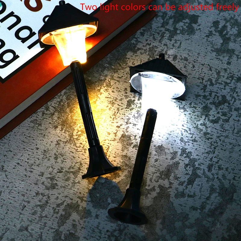 

1 Pc 1:12 Dollhouse Miniature Park Street Lamp LED Lamp Lantern Post Streetlight Decoration