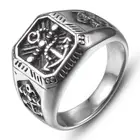 Кольцо мужское из нержавеющей стали с якорем в стиле викингов