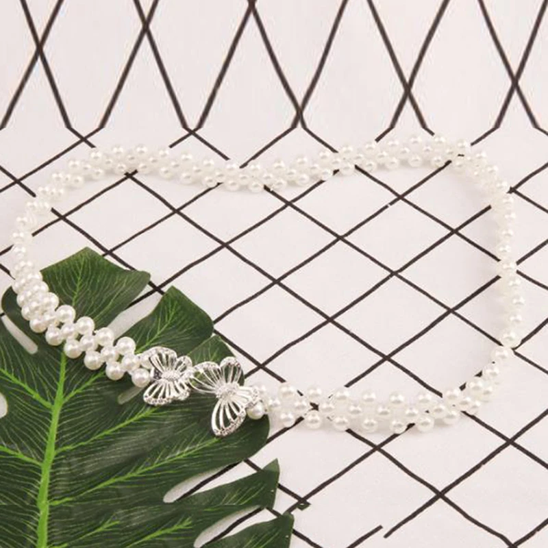 

Women Fashion Belt Hot Wild Pearl Diamond White Flower Waist Chain Multicolor Business Honorable Expensive Elegant Women Belt