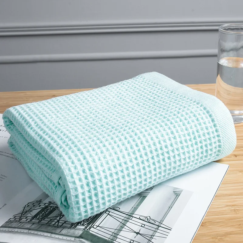 Хлопковое вафельное банное полотенце s для взрослых однотонное ухода за лицом