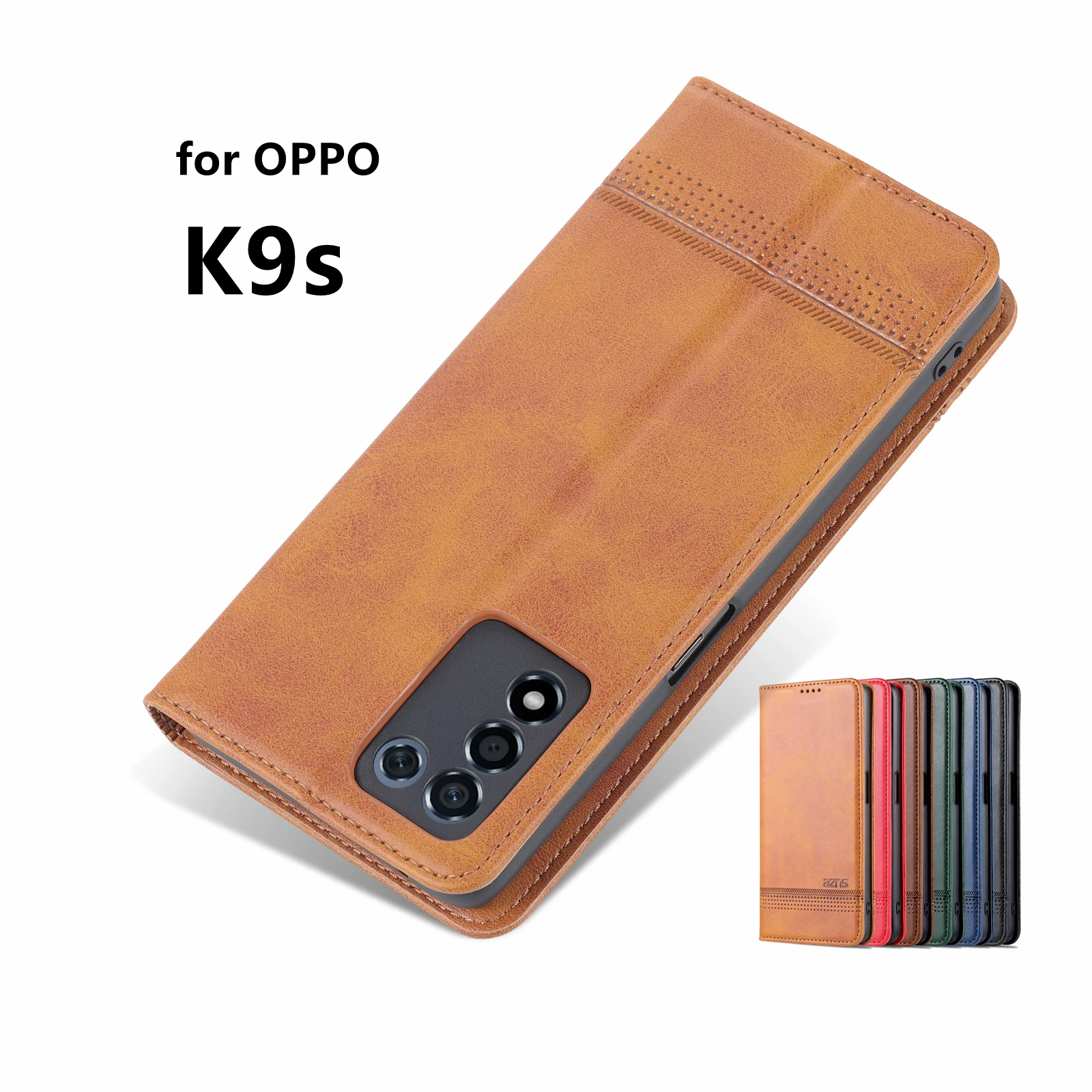 

Deluxe magnetic adsorption leather case for OPPO K9s flip cover wallet protective case capa fundas