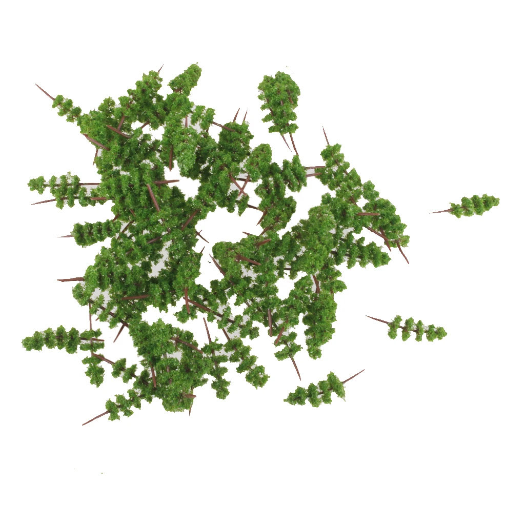

100pcs Green Trees Model Train Diorama Wargame Landscape Scenery 1:400-500 Z