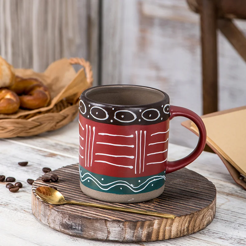 Чашка для кофе чашка завтрака керамическая в экзотическом стиле 400 мл H613 | Дом и