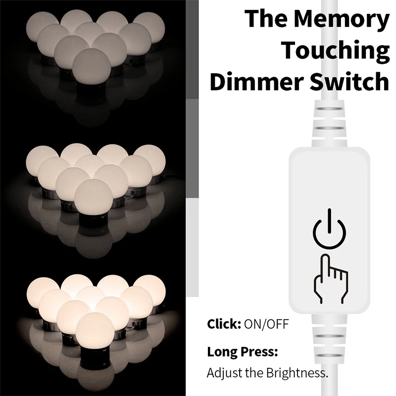 Светодиодная настенная лампа для зеркала макияжа светильник в голливудском