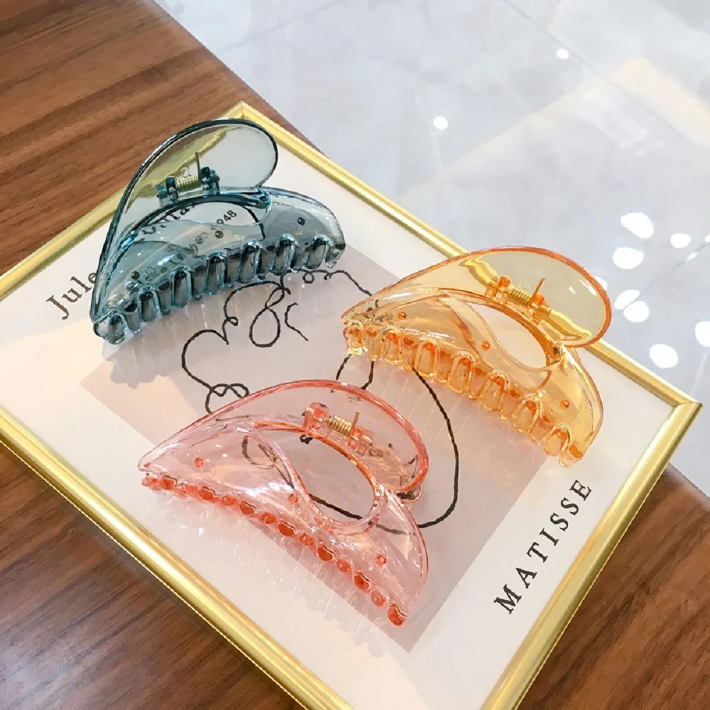 1Pc Solid Hair Claws Elegant Transparent Acrylic Clips Hairpins Barrette Headwear for Women Girls Accessories |