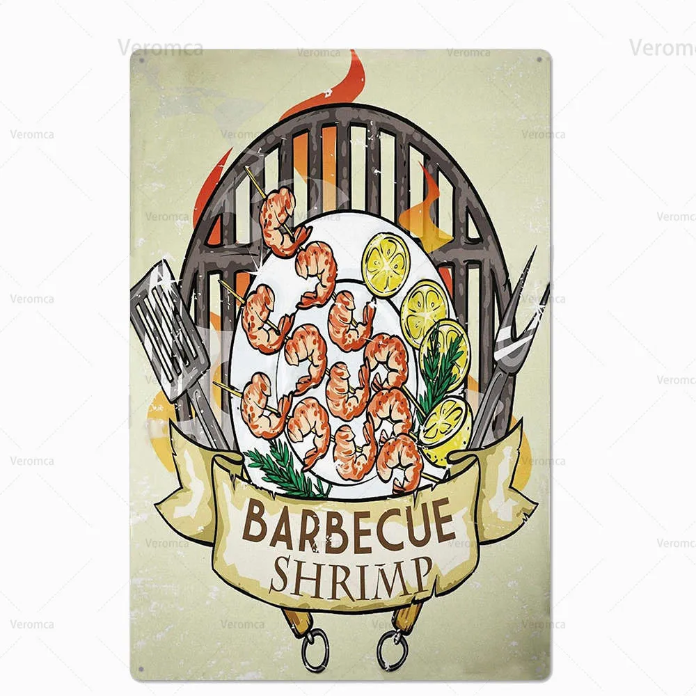 

Dad's Bbq Retro Plaque Metal Tin Signs Poster Pub Kitchen Balcony Home Grill Delicious Food Vintage Wall Decor Plate