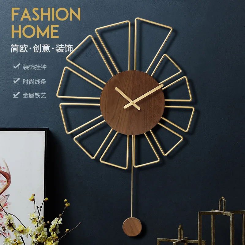 Настенные часы с отключением звука в скандинавском стиле роскошные креативные