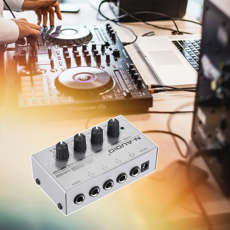 HA400 4 канала усилитель для наушников мини аудио стерео наушники с адаптером